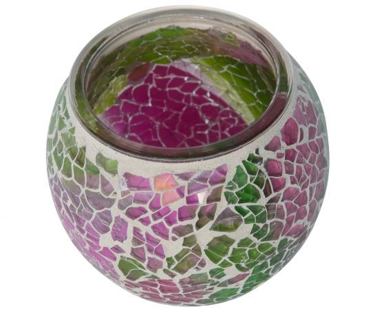 Theelicht of kaars houder met Mozaïekglas(klein)