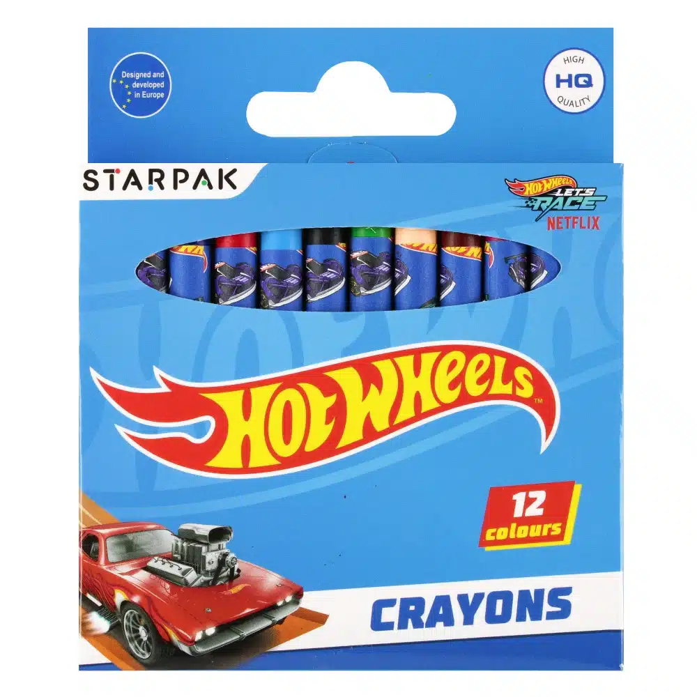waskrijtjes 12 kleuren starpak Hot Wheels pud