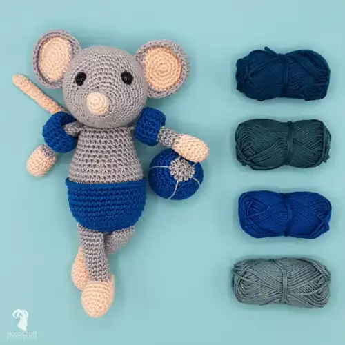 Hardicraft Haakpakket Muis Eddy 20 cm - Afbeelding 3