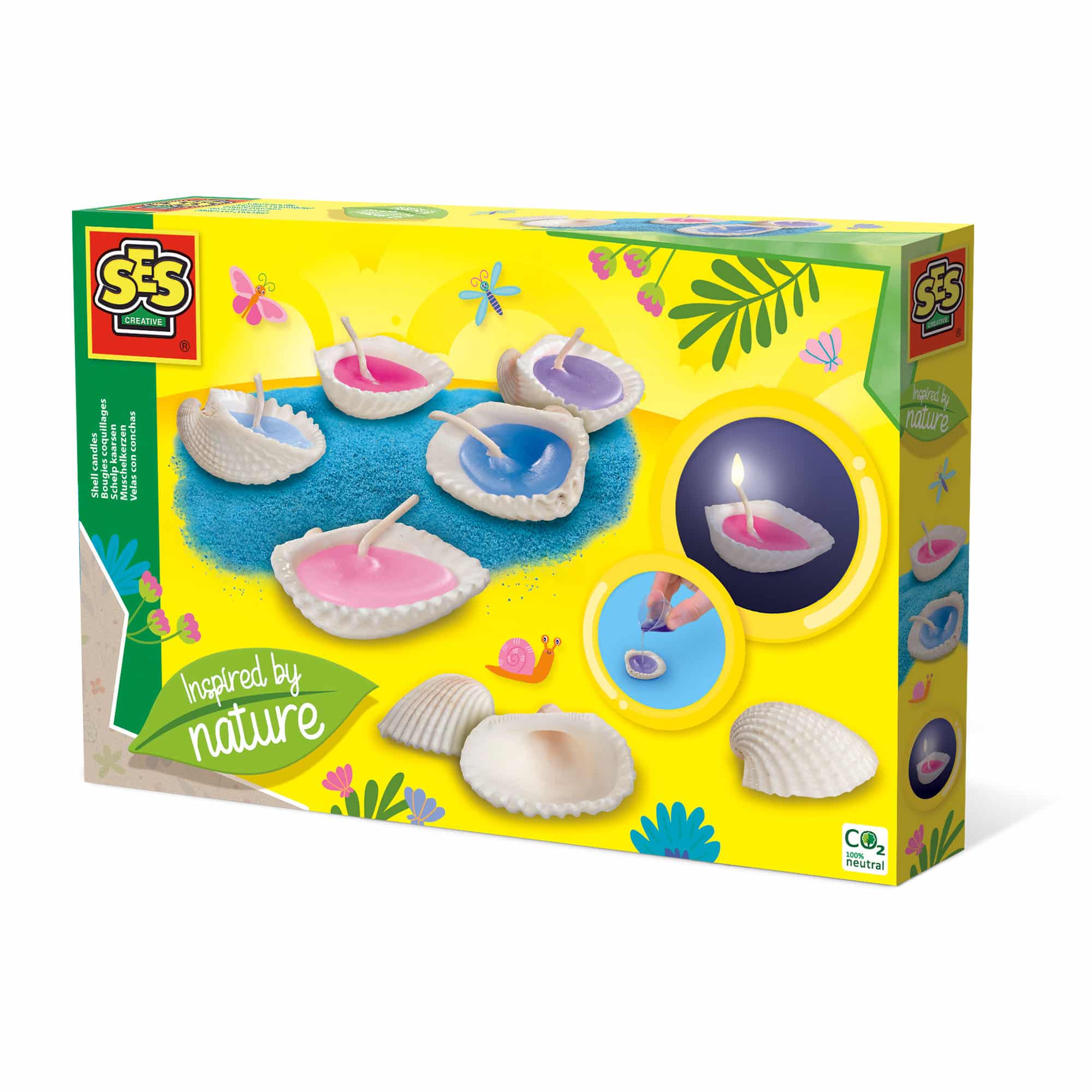 SES - Schelp Kaarsen Maken - inspired by nature - om zelf kaarsen te maken - met was, schelpen en lonten - Zelf Kaarsen Maken - Knutselen - Kaarsen Maken Set