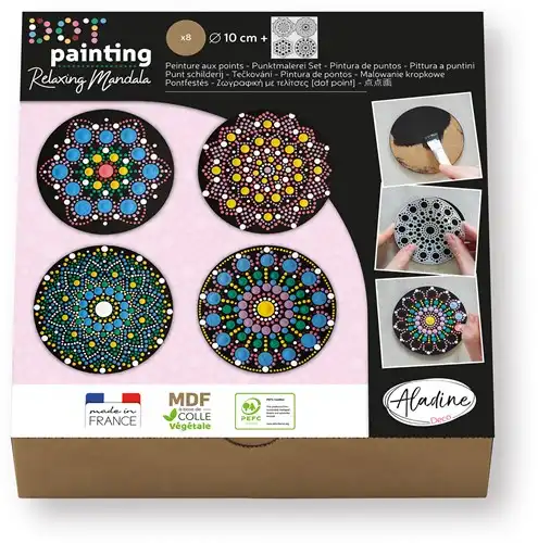 Aladine Dot Painting Set 8 Onderzetters 10cm