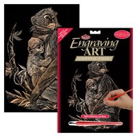 Kraskaart koper 203mm x 254mm - Aap met baby