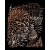 Kraskaart 20,3x25,4cm koper Eenden