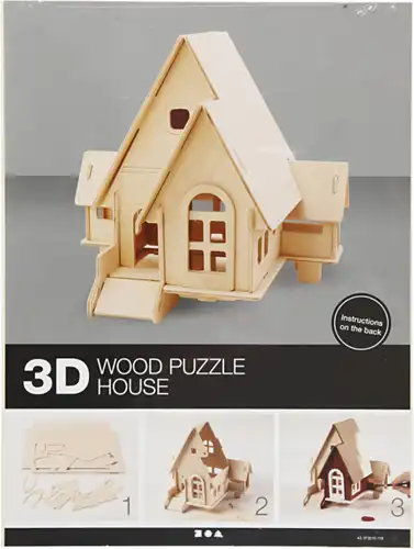 CC 3D Houten Constructie Set Huis - Afbeelding 2