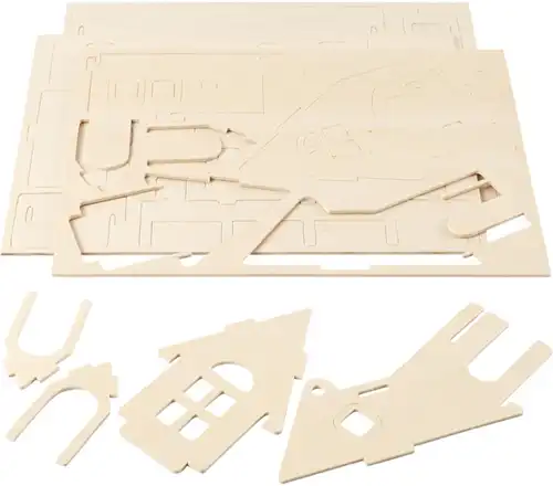 CC 3D Houten Constructie Set Huis - Afbeelding 3