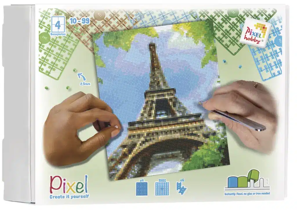Kit 4 basisplaten en ± 100 pixelmatjes - Eiffeltoren